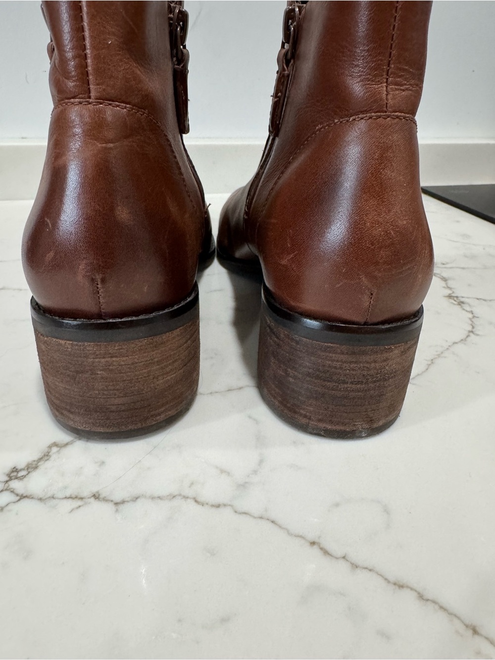 Cole Haan Brown Leather Side-Zip Ankle Booties - Picture 4 of 8